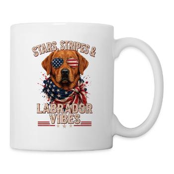 Fox Red Labrador USA Vibes Shirt - Mug - white - Right