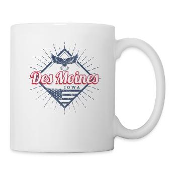 Des Moines Stadt in Iowa Vereinigte Staaten USA - Tasse - Weiß - Rechts