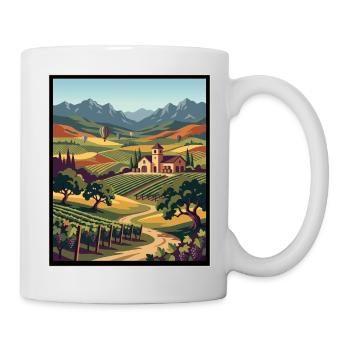 Vineyard Vista in Tuscan Hills - Mug - white - Right