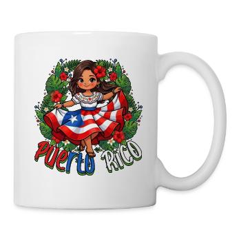 Fille portoricaine Mignonne Kawaii - Mug blanc - blanc - Droite