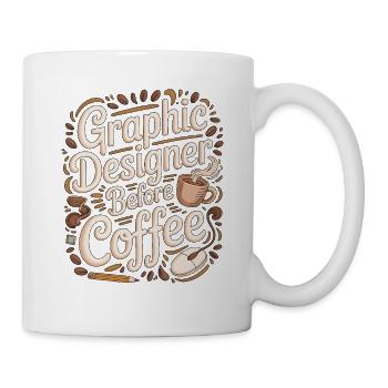Graphic Designer Before Visual Artist Coffee Lover - Tasse - Weiß - Rechts