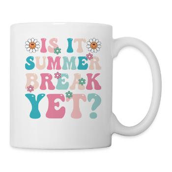 Sommerpause Retro-Blumen Schriftzug - Tasse - Weiß - Rechts