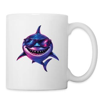 Cool Shark Sunglasses Ocean Beach Vibes - Mug blanc - blanc - Droite