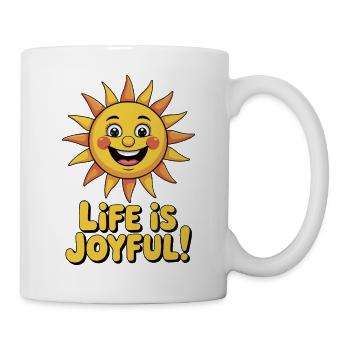 Gelbe, sonnige fröhliche Sonnenkunst - Tasse - Weiß - Rechts