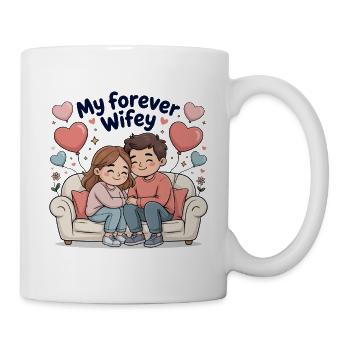 Forever Wifey Cozy Couple on Sofa - Mug - white - Right