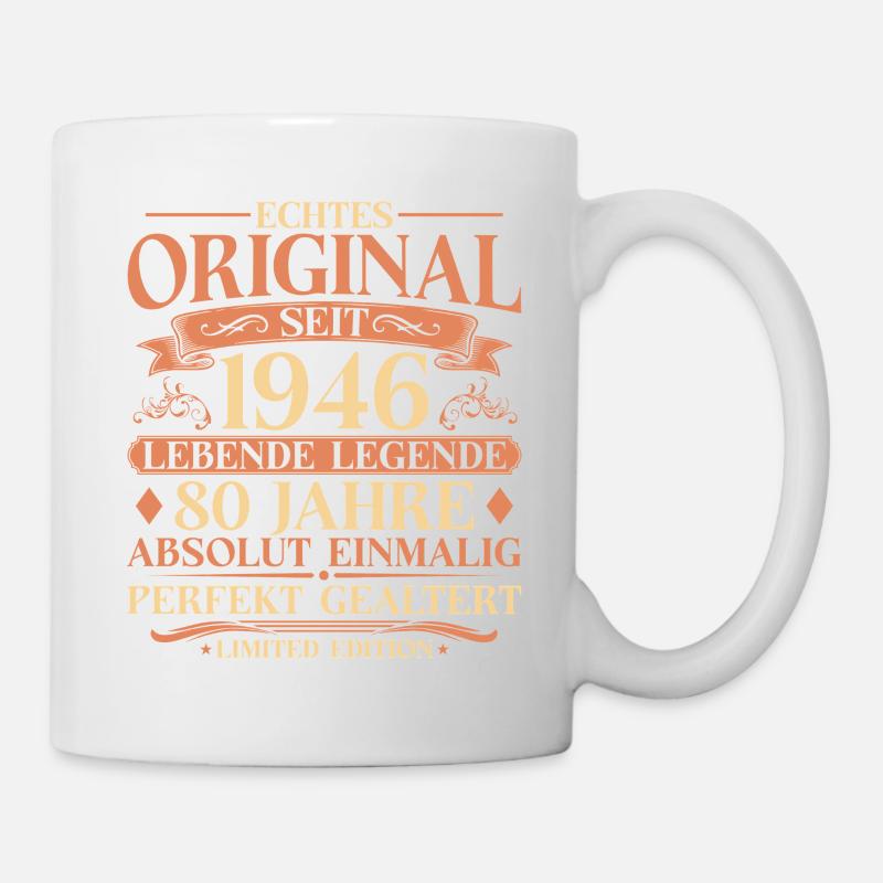 80. Geburtstag Echtes Original 1946 Vintage - Tasse - Weiß