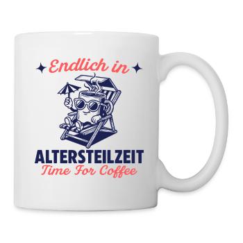 Finally time for coffee in partial retirement - Mug - white - Right