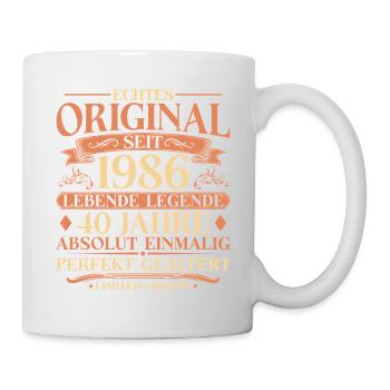40. Geburtstag Echtes Original 1986 Vintage - Tasse - Weiß - Rechts