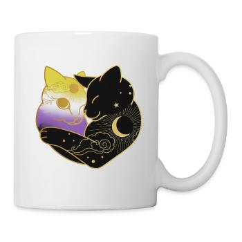 Nonbinäre Katze Celestial Heart LGBT Pride Flagge - Tasse - Weiß - Rechts
