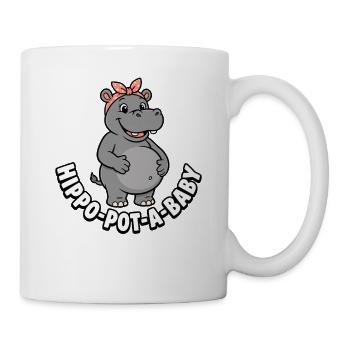 Mère enceinte Hippopotam-un-bébé Hippopotam-un-bébé Hippopotame - Mug blanc - blanc - Droite