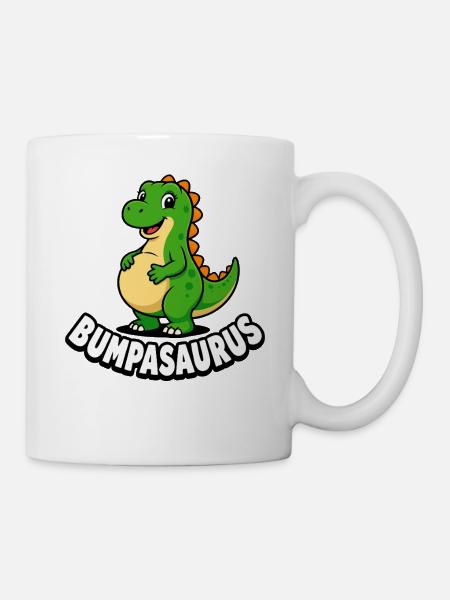 Schwangere Bumpasaurus-Dinosaurier-Schwangerschaft - Tasse - Weiß