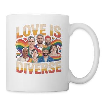 Love Is Diverse Pride Regenbogen - Tasse - Weiß - Rechts