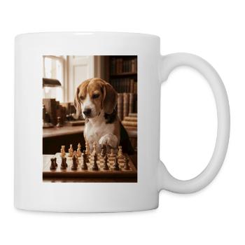 Beagle-Hund spielt Schach - Tasse - Weiß - Rechts