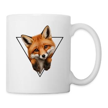 Fuchs im Dreieck-Illustration - Tasse - Weiß - Rechts