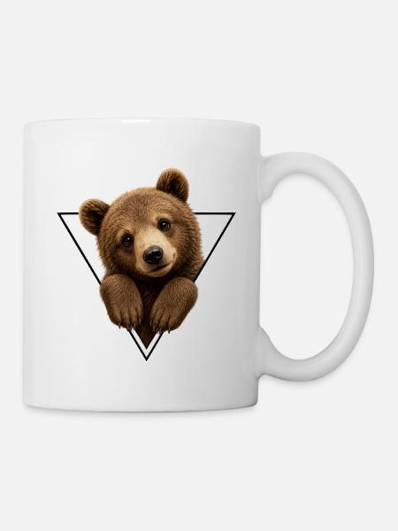 Bärenjunge im Dreieck - Tasse - Weiß