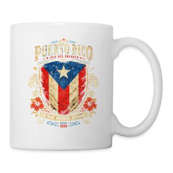 Puerto Rico Vintage Shield - Tasse - Weiß - Rechts