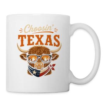 Choisir un bison du Texas avec des lunettes de soleil - Mug blanc - blanc - Droite