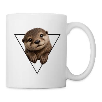 Otter Blick im Dreieck - Tasse - Weiß - Rechts
