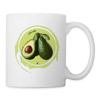 Avocado Abbildung in einem Kreis - Tasse - Weiß - Rechts
