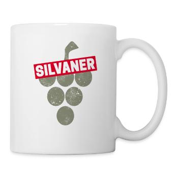 Silvaner Rebe Retro Weintrinker und Winzer Design - Tasse - Weiß - Rechts