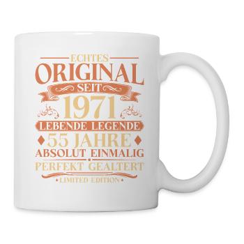 55. Geburtstag Echtes Original 1971 Vintage - Tasse - Weiß - Rechts