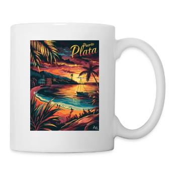  Puerto Plata Tropischer Sonnenuntergang an der - Tasse - Weiß - Rechts