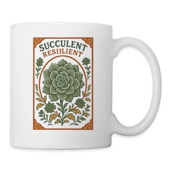 Succulente résiliente | Plantes - Mug blanc - blanc - Droite