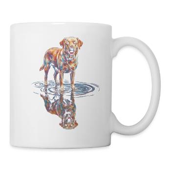 Labrador Retriever mit Wasserreflexion - Tasse - Weiß - Rechts