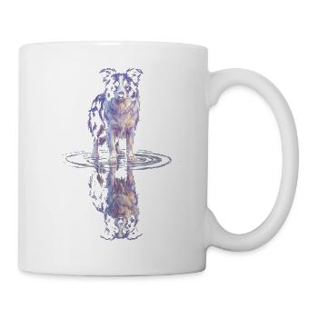 Border Collie Water Reflection - Mug - white - Right