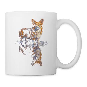 Water Reflex Corgi - Mug - white - Right
