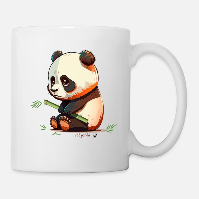 Trauriger Panda mit Bambus Sad Panda - Tasse - Weiß