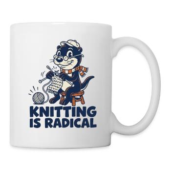 Loutre tricoteuse radicale - Mug blanc - blanc - Droite
