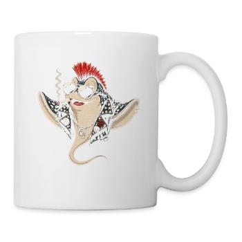 Punk Rays with Mohawk Sunglasses - Mug - white - Right