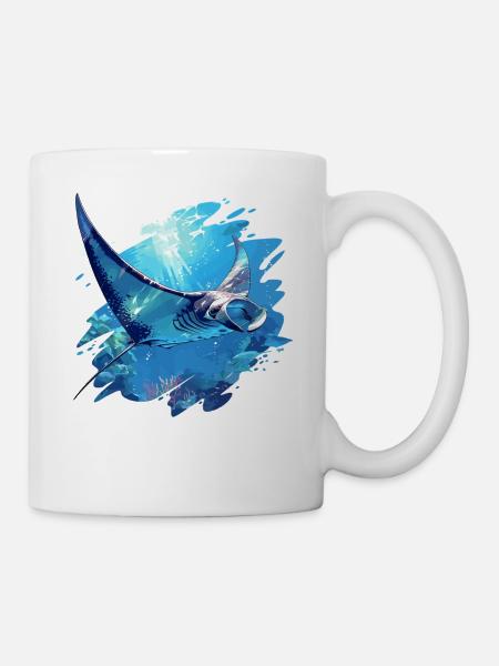 Rochen Mantarochen - Tasse - Weiß
