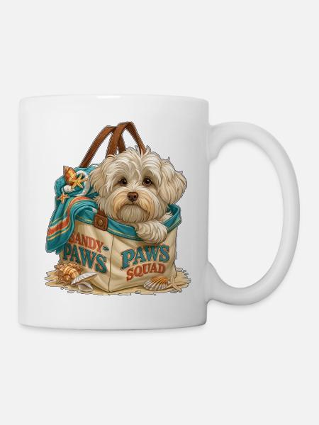 Sandy Paws Squad Strandwelpe - Tasse - Weiß