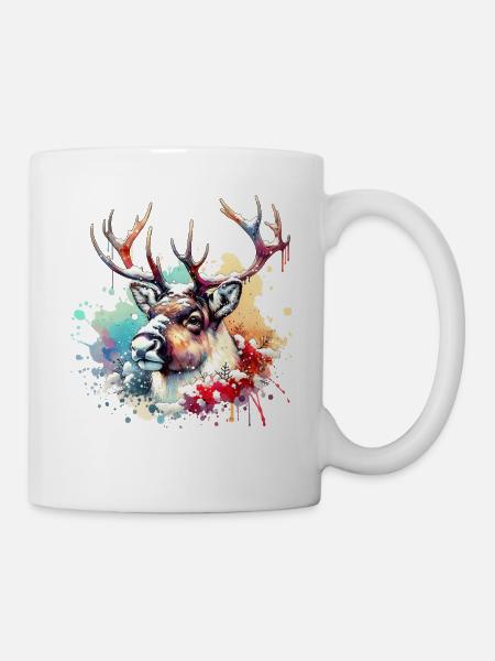 Rentier Geschenk - Tasse - Weiß