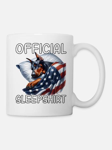 Dobermann US Schlafshirt - Tasse - Weiß