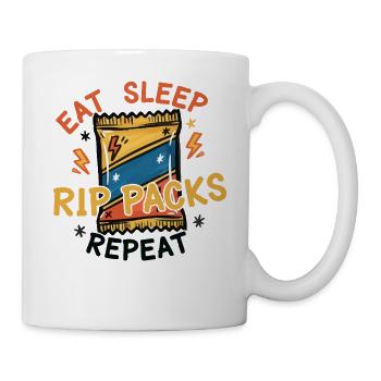 Trading Card Collector Eat Sleep Rip Packs Repeat - Mug - white - Right