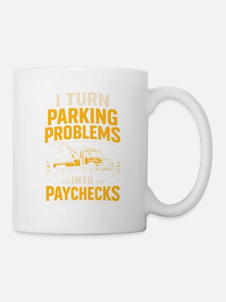 Parkprobleme zahlen | Abschleppwagen - Tasse - Weiß