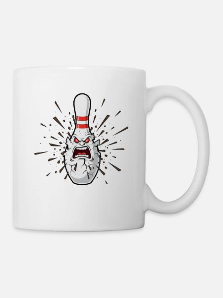 Wütender Bowlingpin Knall - Tasse - Weiß