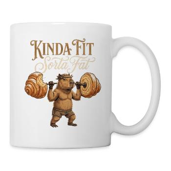 Un peu en forme, un peu gros capybara en haltérophilie - Mug blanc - blanc - Droite