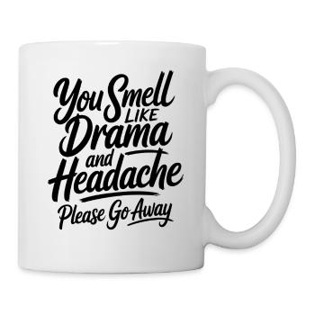 Tu sens le drame et le mal de tête en disant sarcasme - Mug blanc - blanc - Droite