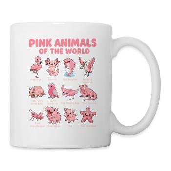 Carte de la faune Kawaii des animaux roses du monde - Mug blanc - blanc - Droite