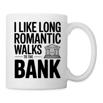 Ich mag lange romantische Spaziergänge zur Bank - Tasse - Weiß - Rechts