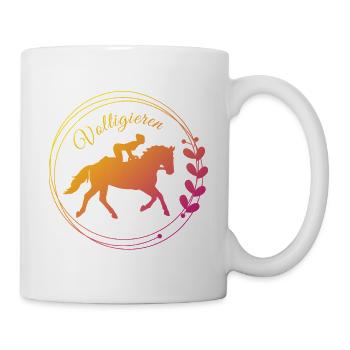 Voltigieren Bank: Volti Pferdesport Pflichtübung - Tasse - Weiß - Rechts