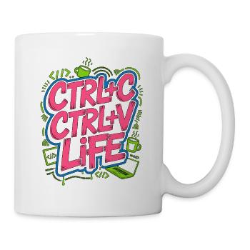 Remote Developer Ctrl+C Ctrl+V Life Web Developer - Tasse - Weiß - Rechts