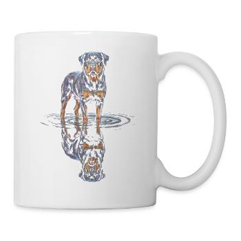 Rottweiler with water reflection - Mug - white - Right
