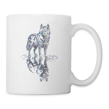 Siberian husky with water reflection - Mug - white - Right