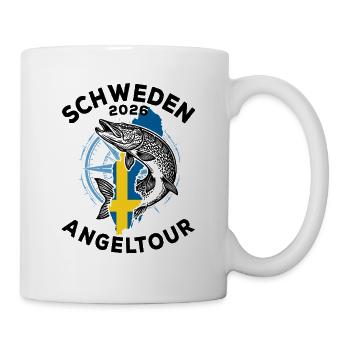 Schweden 2026 Angeltour | Angler | Hecht - Tasse - Weiß - Rechts