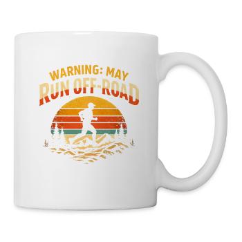 Achtung: läuft offroad | Trailrunning - Tasse - Weiß - Rechts